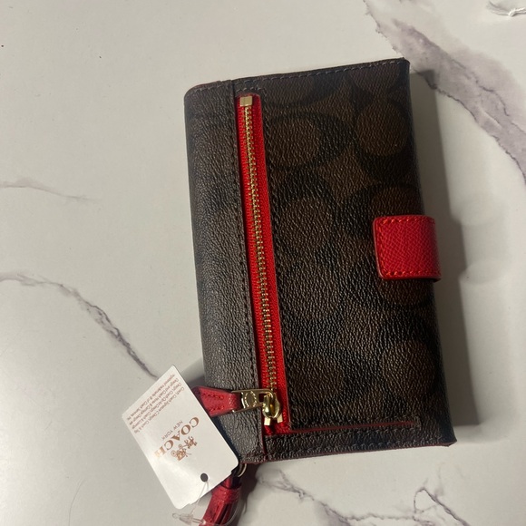 Coach Brown and Red Tote Bag with Wristlet - Picture 3 of 3